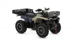 Yamaha ATV with large front and rear cargo baskets for hauling gear on rugged terrain