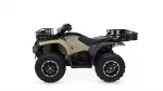 ATV quad bike with front and rear cargo baskets and chunky off-road tires