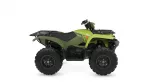 Green Yamaha Grizzly ATV shown in a side profile with front and rear cargo racks on a white background.