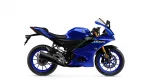 Blue Yamaha R125 sport motorcycle shown in side profile on a white background.