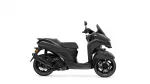 Dark gray Yamaha scooter shown in a partial side profile against a white background, front wheel on the right and rear on the left.