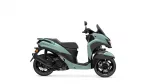 Two-tone teal Yamaha scooter shown in profile, displaying both front and rear sections on a white background.
