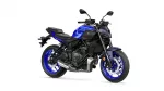 Blue Yamaha MT-07 sport motorcycle shown from a side-front angle on a white background