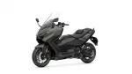 Yamaha sport motorcycle shown in a left-front angle with windshield and dual disc brakes visible on the front wheel.