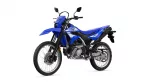 Blue Yamaha WR125R dirt bike shown from a front-left perspective, with knobby tires and off-road styling.