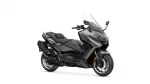 Gray sport-t touring motorcycle with a tall windshield and sharp angular bodywork, shown in a side/front view